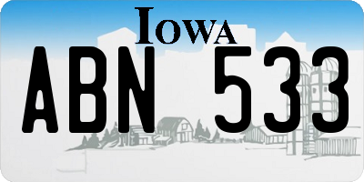 IA license plate ABN533