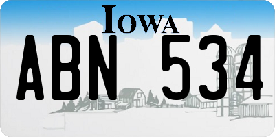 IA license plate ABN534