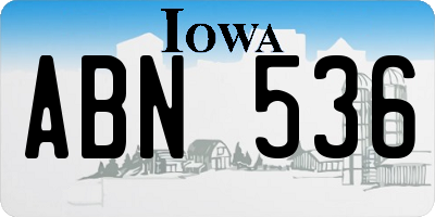 IA license plate ABN536