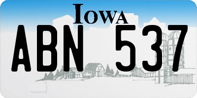 IA license plate ABN537