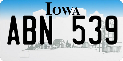 IA license plate ABN539