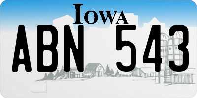 IA license plate ABN543