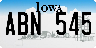 IA license plate ABN545