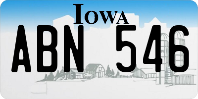 IA license plate ABN546