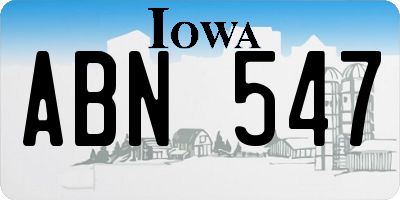 IA license plate ABN547
