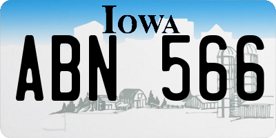 IA license plate ABN566