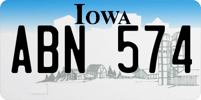 IA license plate ABN574