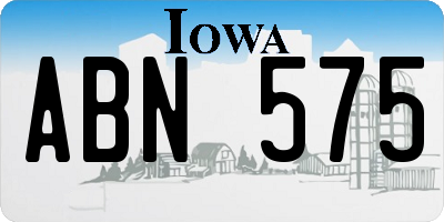 IA license plate ABN575