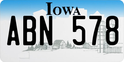 IA license plate ABN578