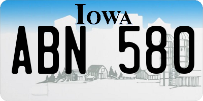 IA license plate ABN580