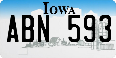 IA license plate ABN593