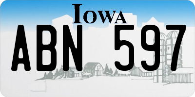 IA license plate ABN597