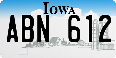 IA license plate ABN612