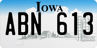 IA license plate ABN613