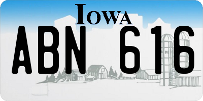 IA license plate ABN616