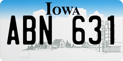 IA license plate ABN631