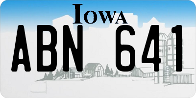 IA license plate ABN641