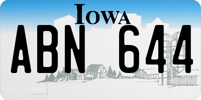 IA license plate ABN644