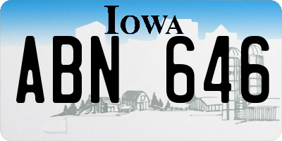 IA license plate ABN646