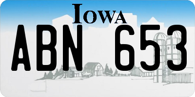 IA license plate ABN653