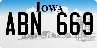 IA license plate ABN669