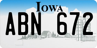 IA license plate ABN672