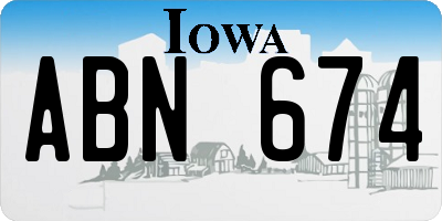 IA license plate ABN674