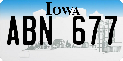 IA license plate ABN677