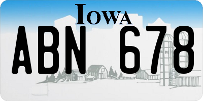 IA license plate ABN678