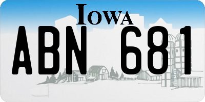 IA license plate ABN681