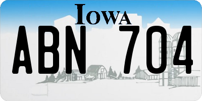 IA license plate ABN704