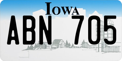 IA license plate ABN705