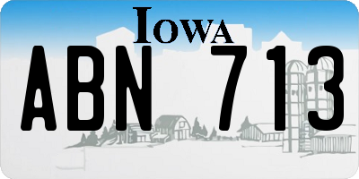 IA license plate ABN713