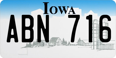IA license plate ABN716