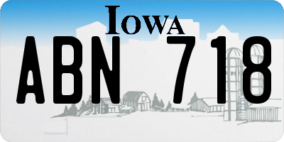 IA license plate ABN718