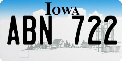 IA license plate ABN722