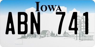 IA license plate ABN741
