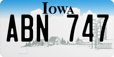 IA license plate ABN747