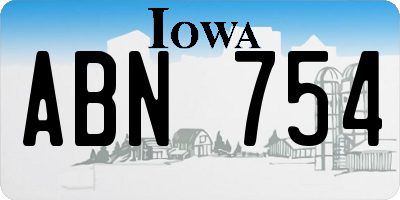 IA license plate ABN754