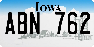IA license plate ABN762
