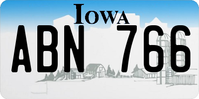 IA license plate ABN766