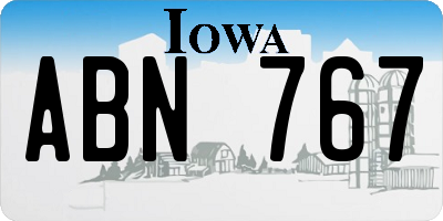 IA license plate ABN767