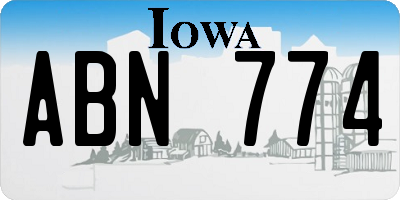 IA license plate ABN774