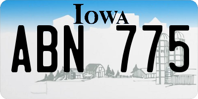 IA license plate ABN775