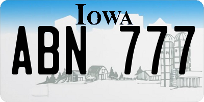 IA license plate ABN777