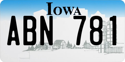 IA license plate ABN781