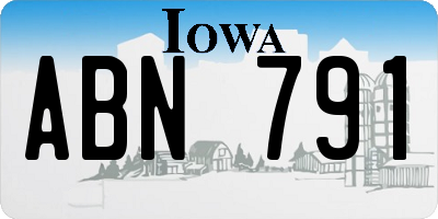 IA license plate ABN791