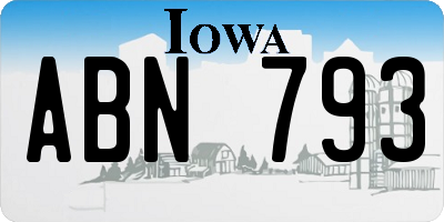 IA license plate ABN793