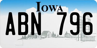 IA license plate ABN796