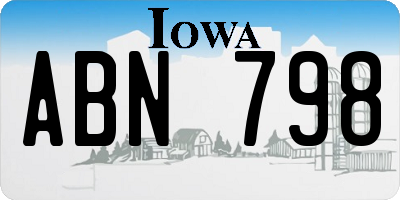 IA license plate ABN798